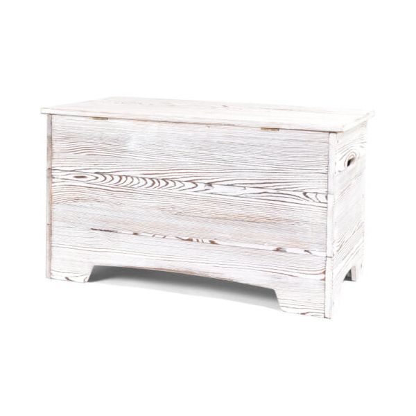 Solid Wood Rustic Toy Box – Distressed White