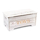 Solid Wood Rustic Toy Box – Distressed White