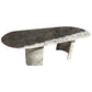 Calacatta Viola Marble Oval Dining Table with C Shape Marble Legs Polished