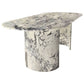 Calacatta Viola Marble Oval Dining Table with C Shape Marble Legs Polished