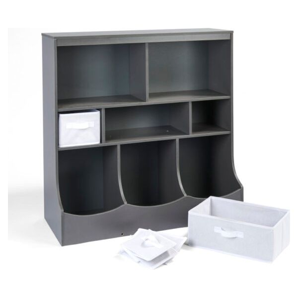 Combo Bin Storage Unit with Three Baskets – Charcoal