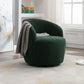 Teddy Fabric Swivel Accent Armchair Barrel Chair with Black