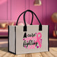 A Cure Worth Fighting For Cotton Canvas Tote Bag Cancer Support Group Tote Bag For Friends Motivational Gift Bag Cancer Awareness Tote Bag