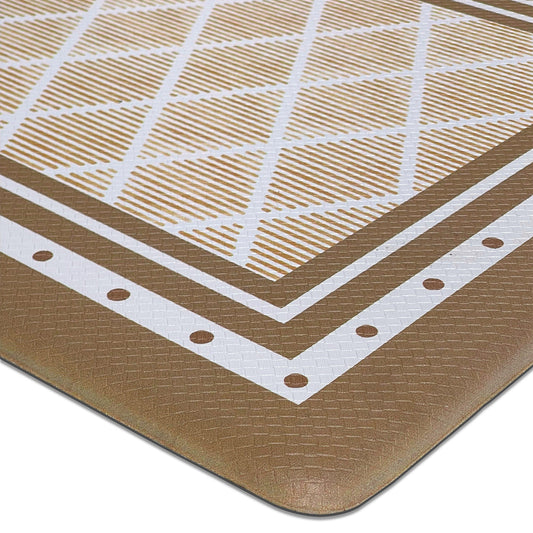 Boho Geometric Decorative Anti-Fatigue Kitchen Mat, 18x30 Inches