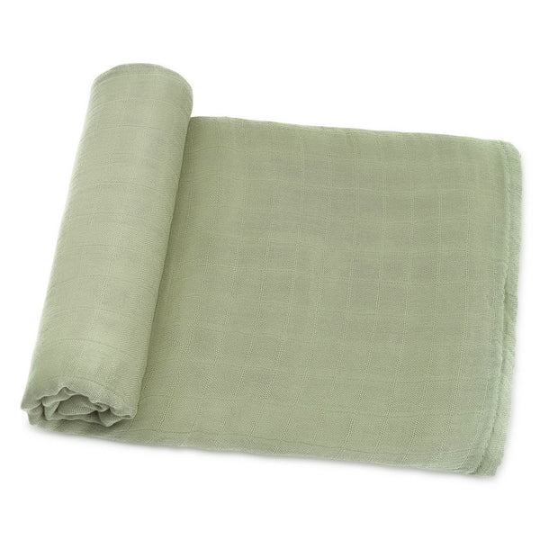Muslin Swaddle Blanket, 1 Pack by Comfy Cubs in Sage with Custom Options