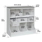 Combo Bin Storage Unit with Three Baskets – Solid White/Woodgrain Gray