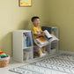 Modern Multi-Purpose Bookshelf with Storage Space and Cushioned Reading Nook