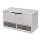 Up and Down Toy and Storage Box and Bench with Two Baskets – White