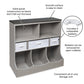 Combo Bin Storage Unit with Three Baskets – Woodgrain/Gray