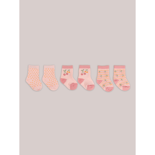 Baby Socks Trio - Cherry Cute by Doodle By Meg