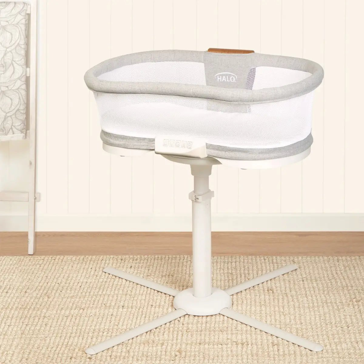 HALO Dove Gray Tweed BASSINEST® Luxe Series Vibrating Bassinet