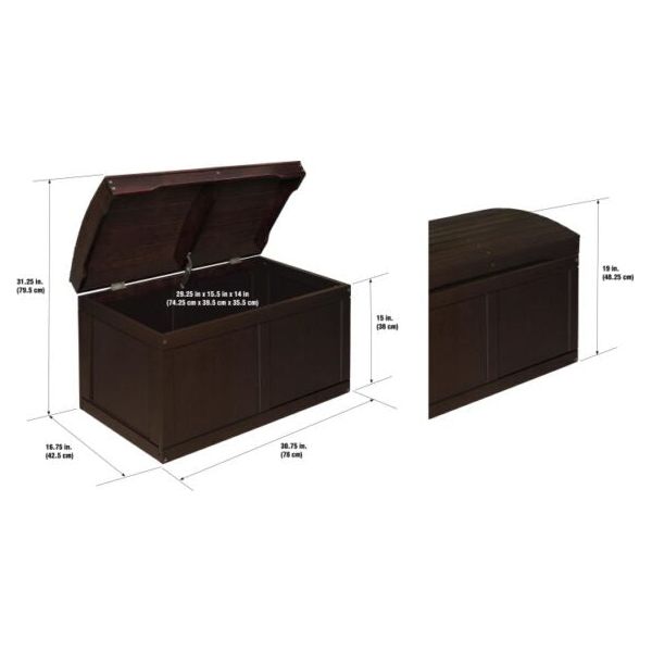 Hardwood Barrel Top Toy Chest – Espresso