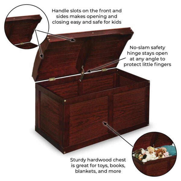 Hardwood Barrel Top Toy Chest – Cherry