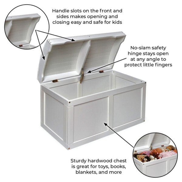 Hardwood Barrel Top Toy Chest – White